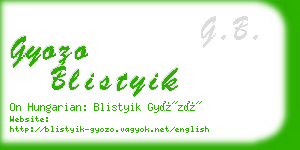 gyozo blistyik business card